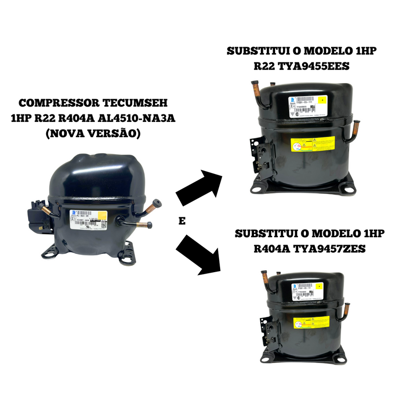 Compressor Tecumseh 1 HP R22 R404A 220V AL4510Z-NA3A