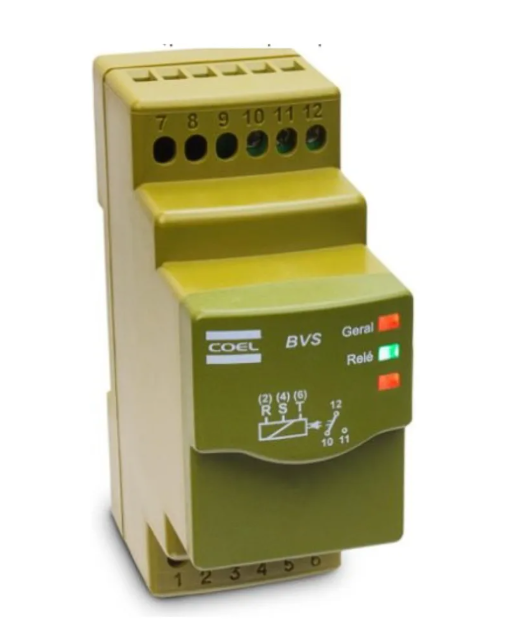 Relê Eletrônico Digital Falta De Fase E Sequência COEL BVS1 208-480VCA