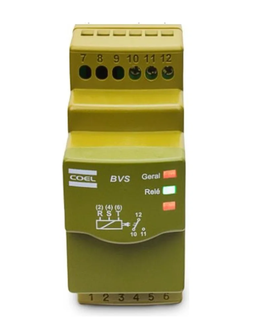 Relê Eletrônico Digital Falta De Fase E Sequência COEL BVS1 208-480VCA