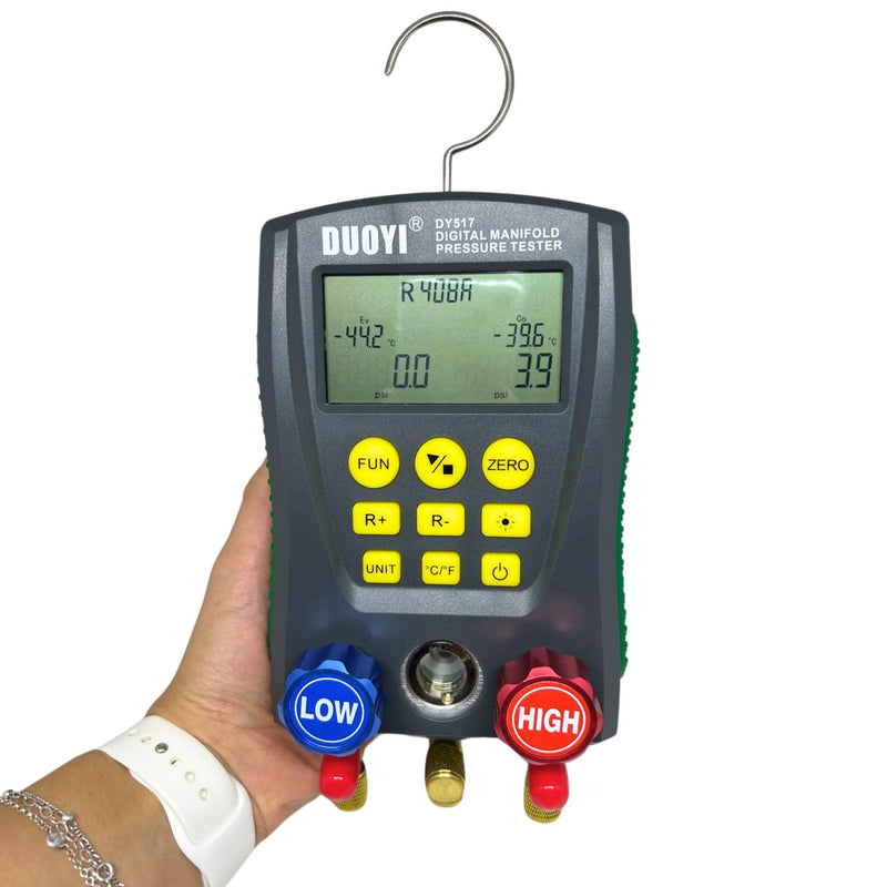 Manifold Digital 2 Vias Com Medidor De Vácuo E Maleta DY517A DUOYI