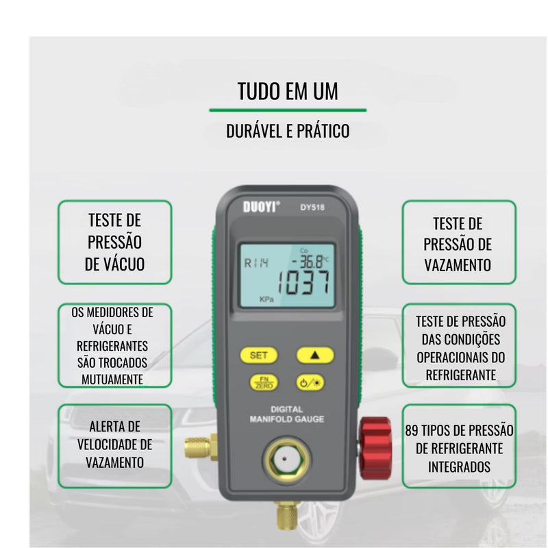 Manifold Digital 1 Via Com Vacuômetro DY518 DUOYI