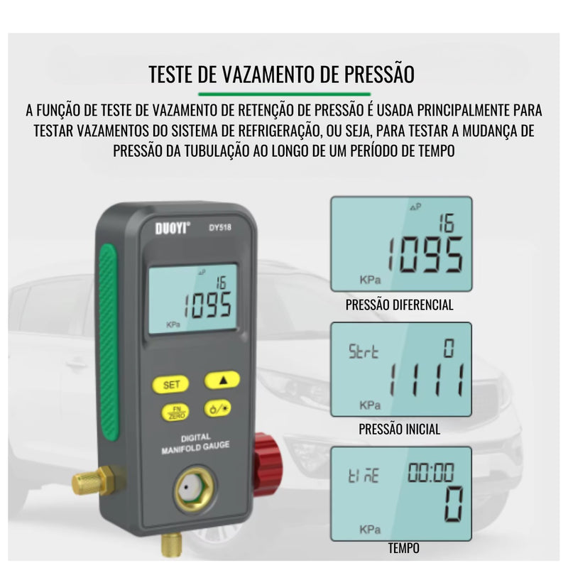 Manifold Digital 1 Via Com Vacuômetro DY518 DUOYI