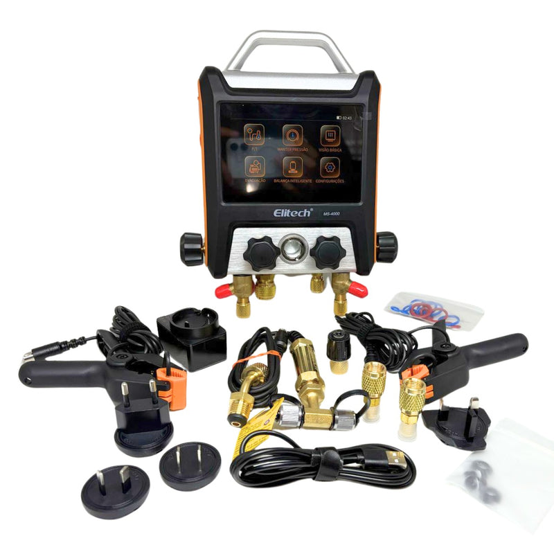 Manifold digital inteligente com Vacuômetro Bluetooth 4 Vias e Maleta MS-4000