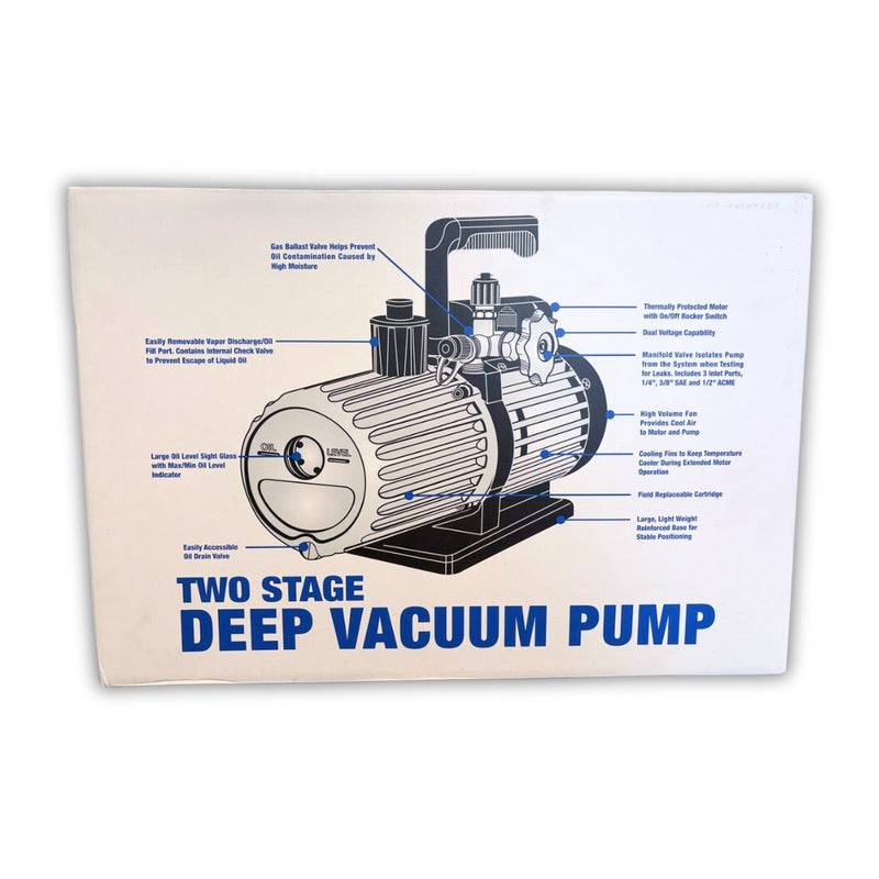 Bomba De Vácuo 12 Cfm Duplo Estágio Com Vacuômetro E Solenóide Mastercool