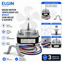 Micro Motor Ventilador 1/25 Bivolt Com Hélice e Suporte Elgin