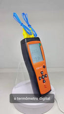 Termômetro digital temperatura com 2 sensores termopares e Bluetooth Tipo K ICT-220