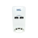 Adaptador Com Tomada 10A 2P+T e 2 USB Margirius