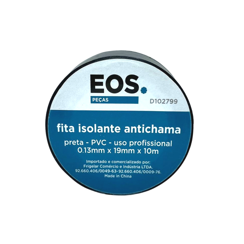 Fita Isolante Preta Antichamas 19mm x 10m EOS