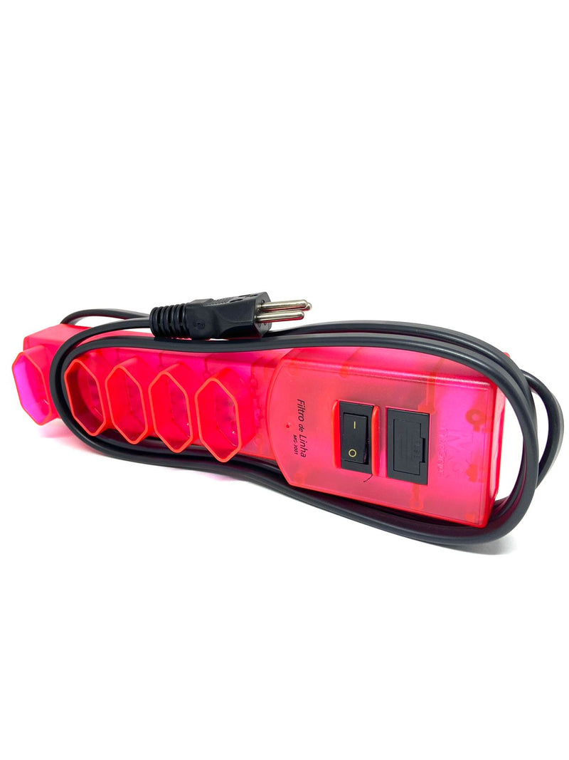 Filtro De Linha Rosa Neon 1.5M Bivolt MG-3001 Margirius